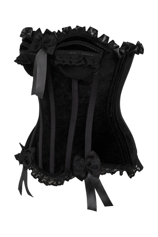 Daisy Corsets Top Drawer Black Velvet Steel Boned Burlesque Corset