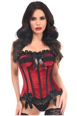 Daisy Corsets Top Drawer Dark Red Velvet Steel Boned Burlesque Corset