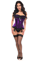 Daisy Corsets Top Drawer Purple Velvet Steel Boned Burlesque Corset - Daisy Corsets