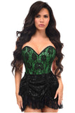 Daisy Corsets Top Drawer 2 PC Green Lace Steel Boned Corset & Skirt Set