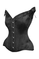 Daisy Corsets Top Drawer Black Satin Steel Boned Corset w/Straps