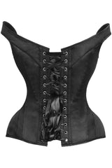 Daisy Corsets Top Drawer Black Satin Steel Boned Corset w/Straps