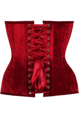 Daisy Corsets Top Drawer Dark Red Velvet Steel Boned Overbust Corset