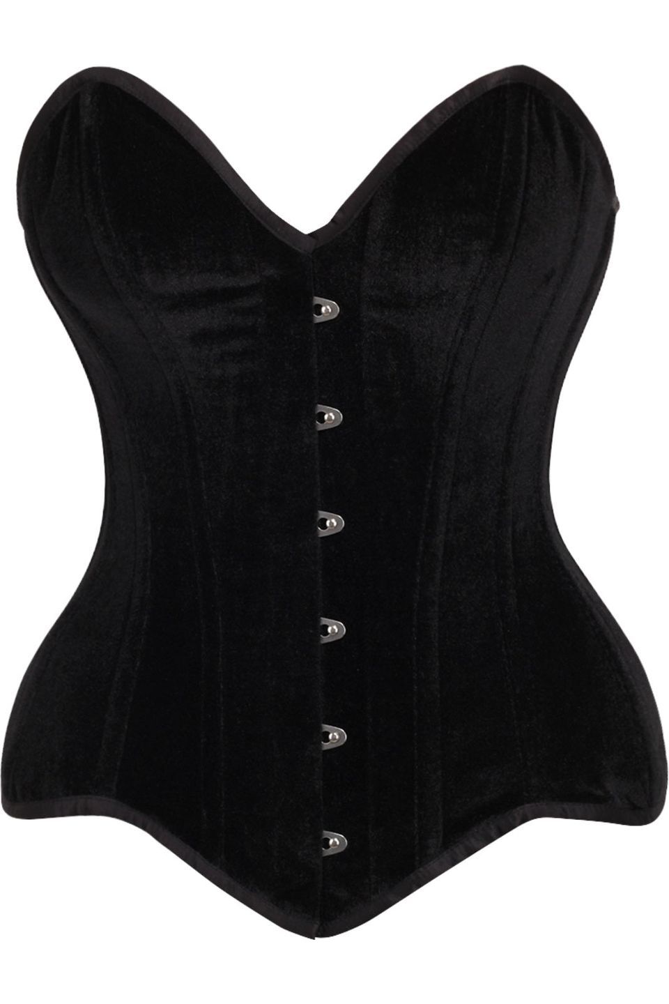 Daisy Corsets Top Drawer Black Velvet Steel Boned Overbust Corset