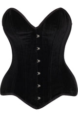 Daisy Corsets Top Drawer Black Velvet Steel Boned Overbust Corset