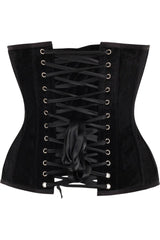 Daisy Corsets Top Drawer Black Velvet Steel Boned Overbust Corset