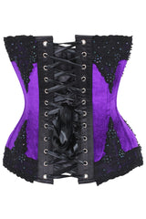 Daisy Corsets Top Drawer Purple Velvet & Beaded Steel Boned Overbust Corset