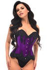 Daisy Corsets Top Drawer Purple Velvet & Beaded Steel Boned Overbust Corset