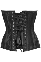 Daisy Corsets Top Drawer Black Sheer Mesh Net & Lace Steel Boned Overbust Corset