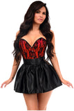 Daisy Corsets Top Drawer 2 PC Red Lace Steel Boned Corset & Satin Skirt Set