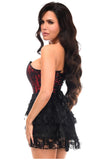 Daisy Corsets Top Drawer 2 PC Red Lace Steel Boned Corset & Skirt Set