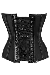 Daisy Corsets Top Drawer Black Mesh Net w/Patent Steel Boned Overbust Corset