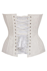 Daisy Corsets Top Drawer White Patent Leather Steel Boned Overbust Corset