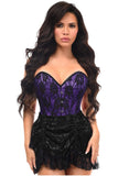 Daisy Corsets Top Drawer 2 PC Purple/Black Lace Steel Boned Corset & Skirt Set