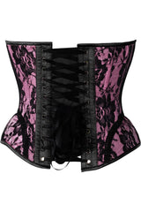 Daisy Corsets Top Drawer Pink w/Black Lace Steel Boned Underwire Bustier Corset