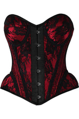 Daisy Corsets Top Drawer Red w/Black Lace Steel Boned Underwire Bustier Corset - Daisy Corsets