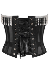 Daisy Corsets Top Drawer Steel Boned Sheer Underwire Waist Cincher w/Fringe