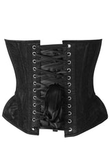 Daisy Corsets Top Drawer Black w/Black Lace Steel Boned Underwire Bustier Corset