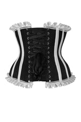 Daisy Corsets Top Drawer Black/White Steel Boned Burlesque Underbust Corset Waist Cincher