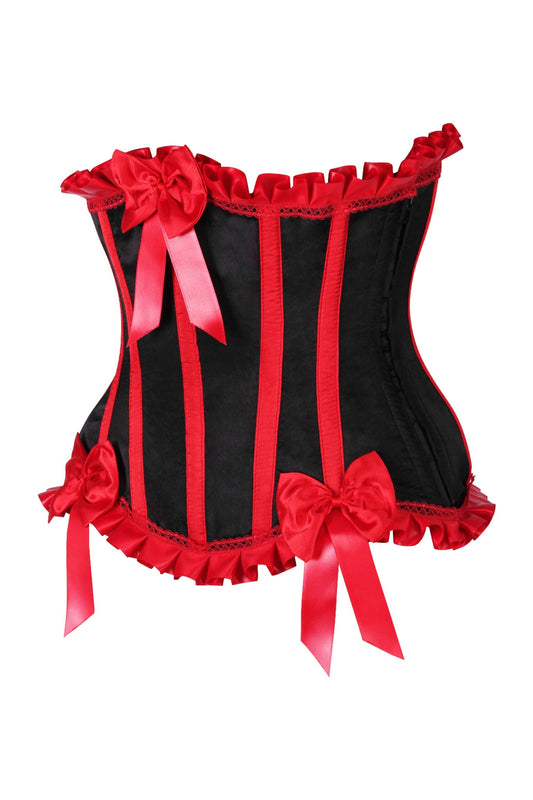 Daisy Corsets Top Drawer Black/Red Steel Boned Burlesque Underbust Corset Waist Cincher