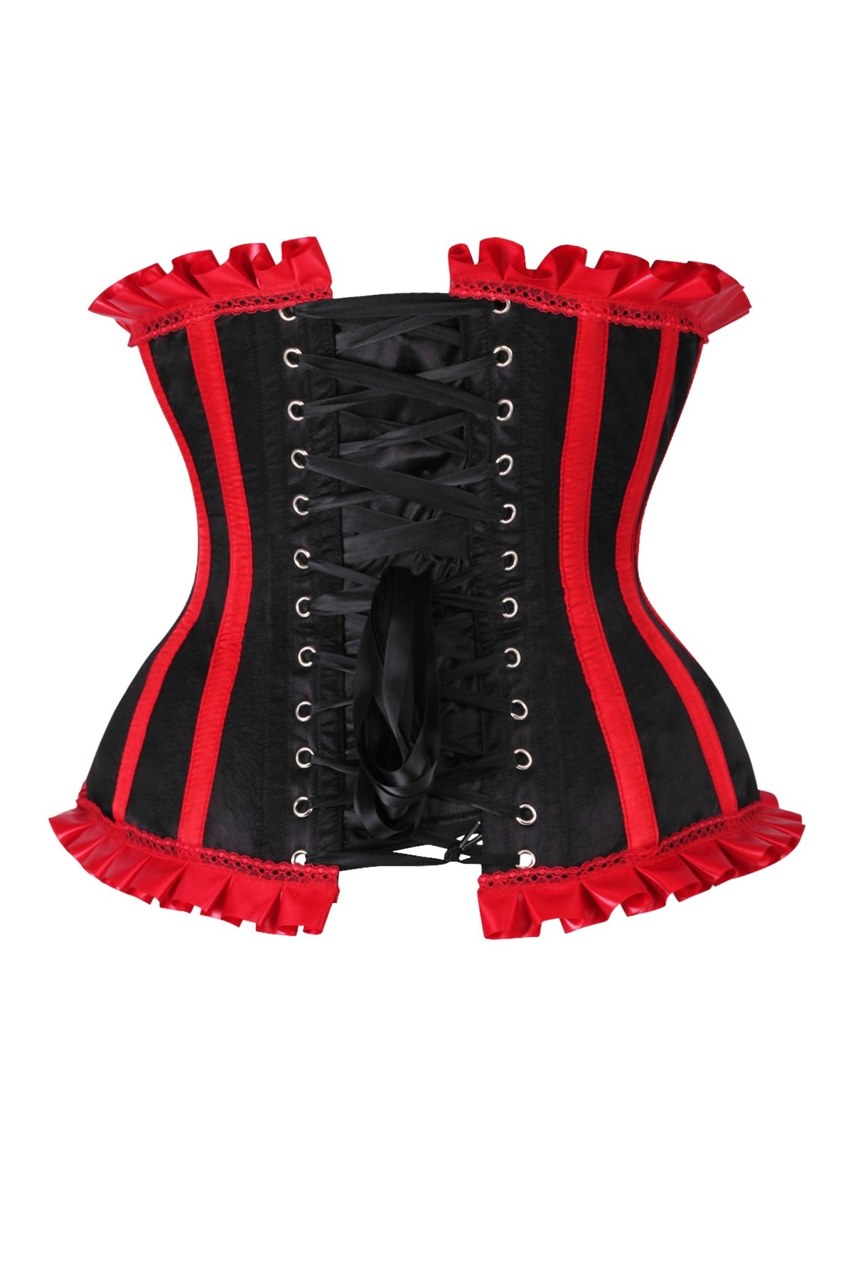 Daisy Corsets Top Drawer Black/Red Steel Boned Burlesque Underbust Corset Waist Cincher