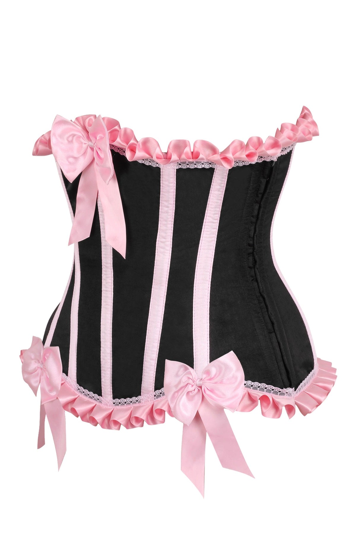 Daisy Corsets Top Drawer Black/Pink Steel Boned Burlesque Underbust Corset Waist Cincher