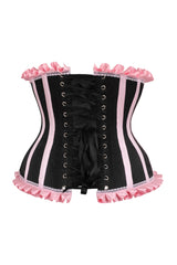 Daisy Corsets Top Drawer Black/Pink Steel Boned Burlesque Underbust Corset Waist Cincher