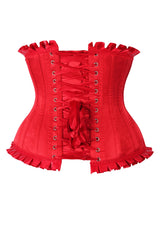 Daisy Corsets Top Drawer Red Steel Boned Burlesque Underbust Corset Waist Cincher - Daisy Corsets