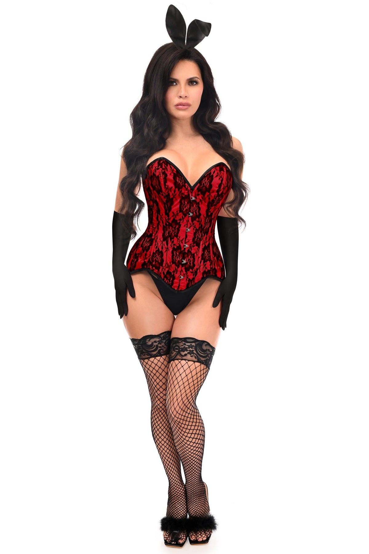 Daisy Corsets Top Drawer 4 PC Premium Red Bunny Corset Costume