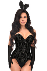 Daisy Corsets Top Drawer 4 PC Premium Black Bunny Corset Costume