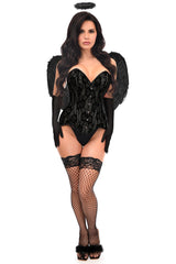 Daisy Corsets Top Drawer 4 PC Premium Black Angel Corset Costume - Daisy Corsets