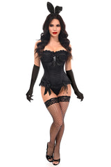 Daisy Corsets Top Drawer 4 PC Black Burlesque Bunny Corset Costume