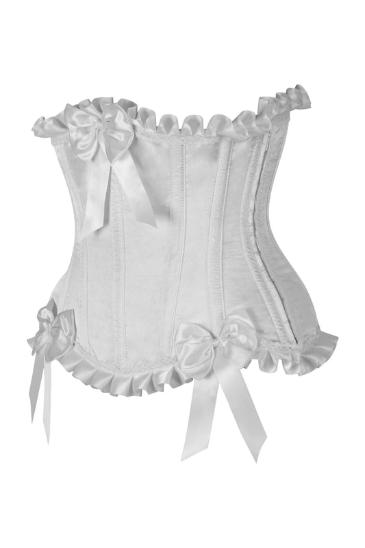 Daisy Corsets Top Drawer White Steel Boned Burlesque Underbust Corset Waist Cincher