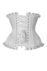 Daisy Corsets Top Drawer White Steel Boned Burlesque Underbust Corset Waist Cincher