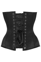 Daisy Corsets Top Drawer Steel Boned Black Satin Plunge Neckline Overbust Corset