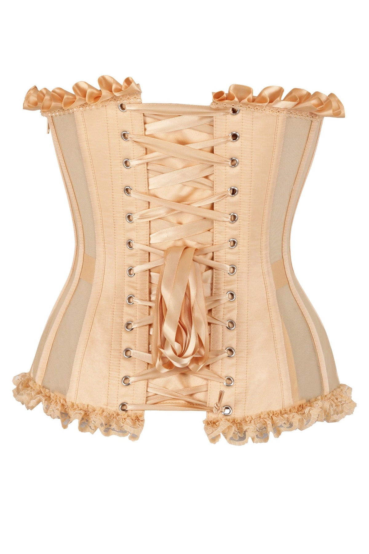 Daisy Corsets Top Drawer Steel Boned Nude Mesh Underwire Bustier Corset