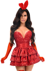 Daisy Corsets Top Drawer 5 PC Red Sequin Bunny Corset Costume - Daisy Corsets