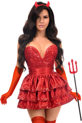 Daisy Corsets Top Drawer 5 PC Red Sequin Devil Corset Costume - Daisy Corsets