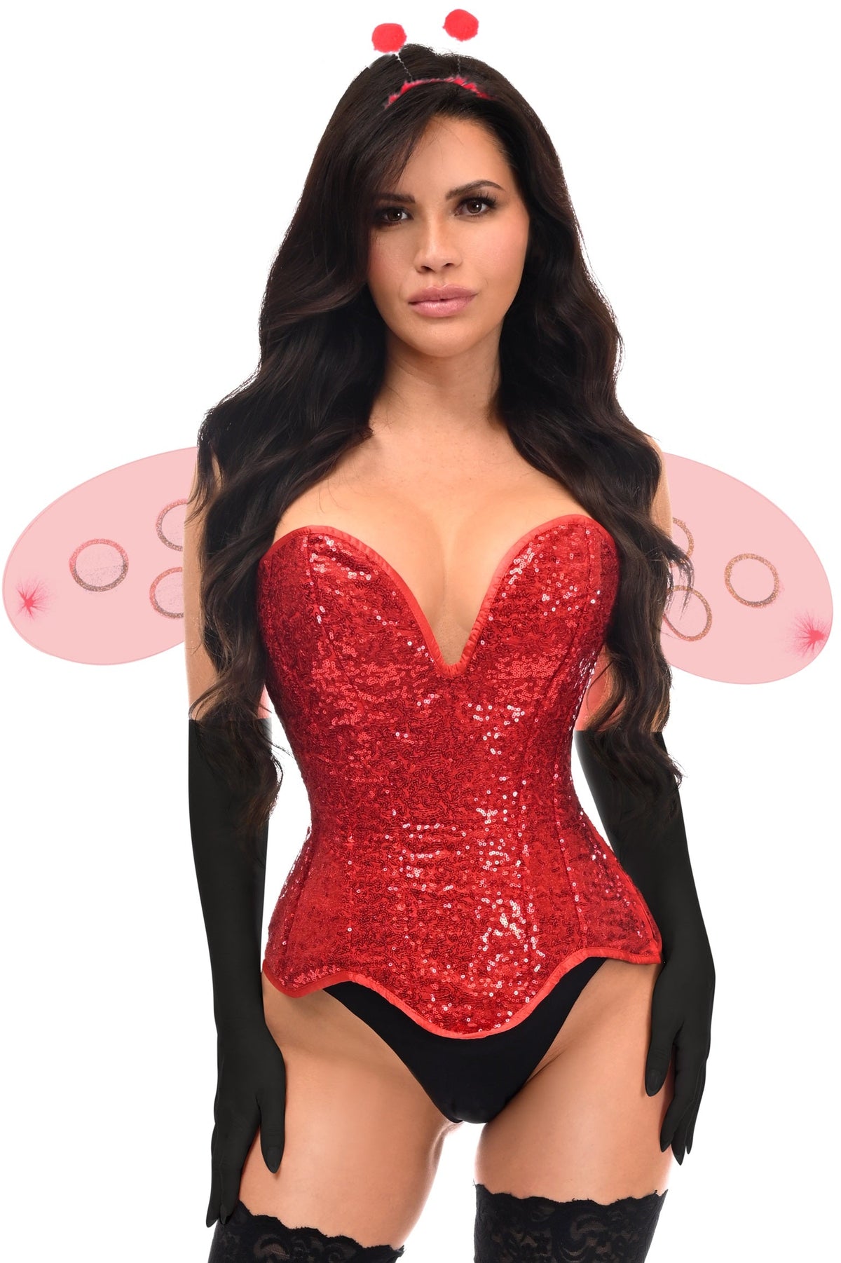 Daisy Corsets Top Drawer 4 PC Sequin Ladybug Corset Costume