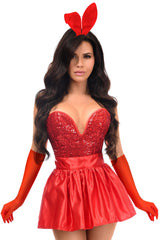 Daisy Corsets Top Drawer 5 PC Premium Red Bunny Corset Costume - Daisy Corsets