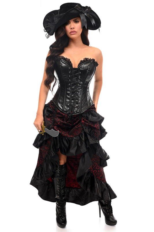 Daisy Corsets Top Drawer 4 PC Red/Black Premium Pirate Corset Costume - Daisy Corsets