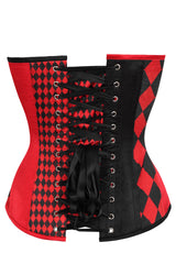 Daisy Corsets Top Drawer Black/Red Print Steel Boned Corset