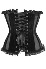 Daisy Corsets Top Drawer Steel Boned Black Mesh & Velvet Underwire Bustier Corset