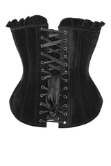 Daisy Corsets Top Drawer Black Velvet Lace-Up Steel Boned Overbust Corset