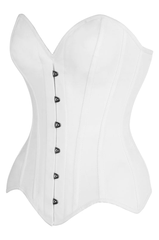 Daisy Corsets Top Drawer White Cotton Steel Boned Overbust Corset