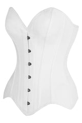 Daisy Corsets Top Drawer White Cotton Steel Boned Overbust Corset - Daisy Corsets