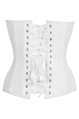 Daisy Corsets Top Drawer White Cotton Steel Boned Overbust Corset - Daisy Corsets