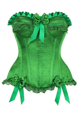 Daisy Corsets Top Drawer Green Satin Steel Boned Burlesque Corset