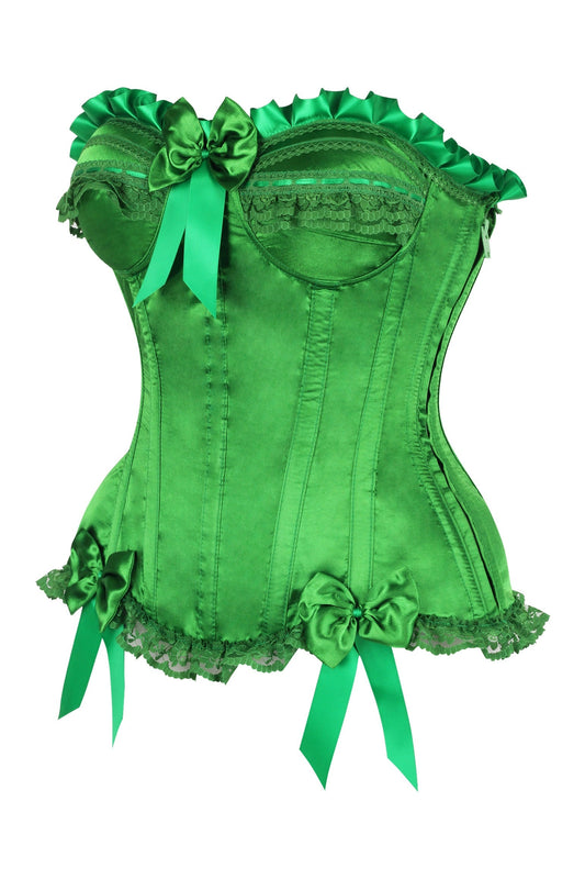 Daisy Corsets Top Drawer Green Satin Steel Boned Burlesque Corset