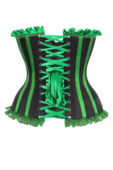 Daisy Corsets Top Drawer Black/Green Satin Steel Boned Burlesque Corset